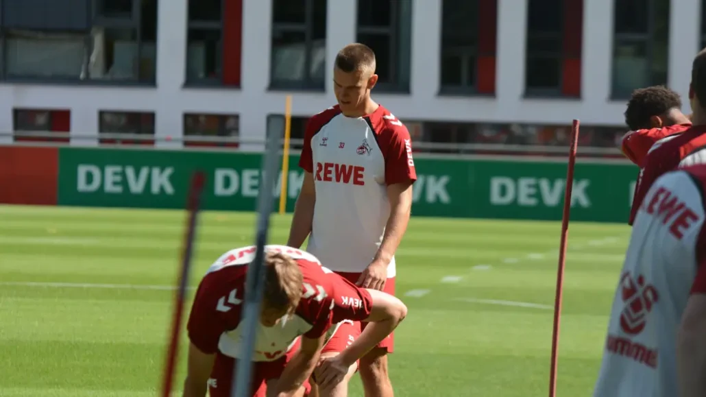 Florian Dietz machte am Dienstag erstmals wieder das Aufwärmprogramm mit. (Foto: GEISSBLOG)