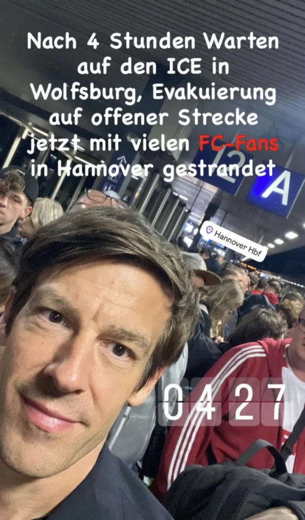 FC-Vize Carsten Wettich war mit seiner Familie an Bord des ICE. (Foto: instagram.com/carstenwettich)