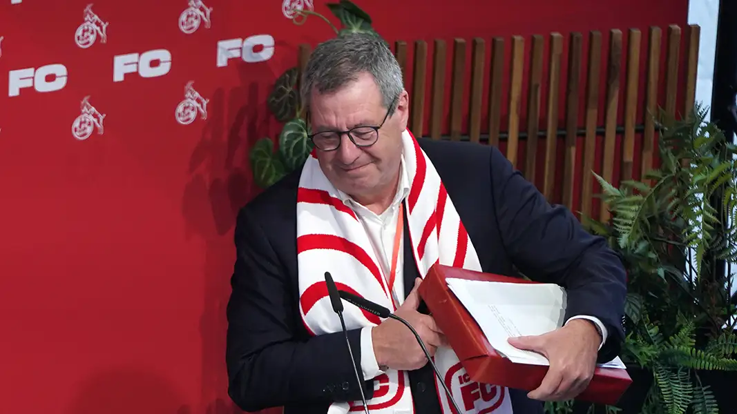 Werner Wolf nach seiner letzten Rede als FC-Präsident. (Foto: IMAGO / Chai v.d. Laage)