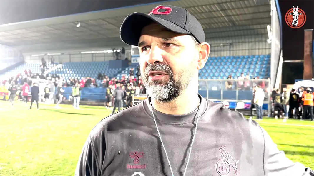 Stefan Ruthenbeck nach dem Spiel bei Racing FC Union im Gespräch mit dem GEISSBLOG. (Foto: GEISSBLOG)