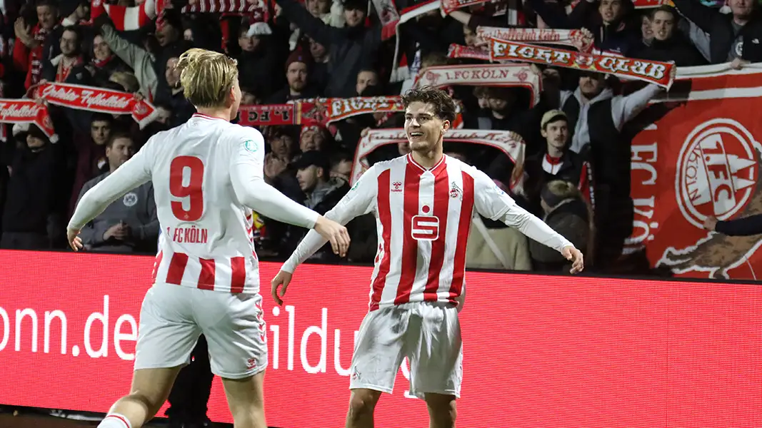 Alessandro Puzzo bejubelt mit Fynn Schenten das 2:1 gegen Racing FC. (Foto: GEISSBLOG)