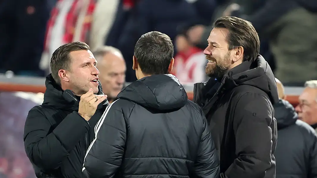 Thomas Kessler mit Frankfurts Sportvorstand Markus Krösche. (Foto: Bucco)