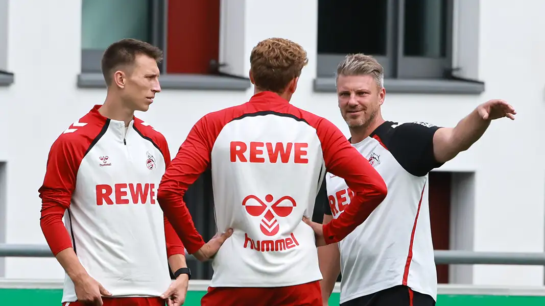 Kristoffer Lund, Sebastian Sebulonsen und Lukas Kwasniok im FC-Training. (Foto: Bucco)