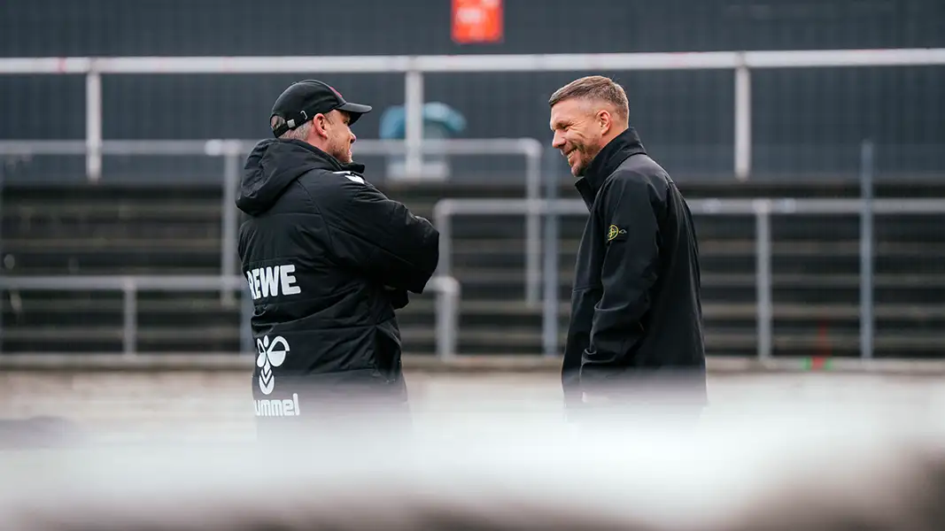 Lukas Podolski am Donnerstag zu Besuch am Geißbockheim. (Foto: 1. FC Köln)