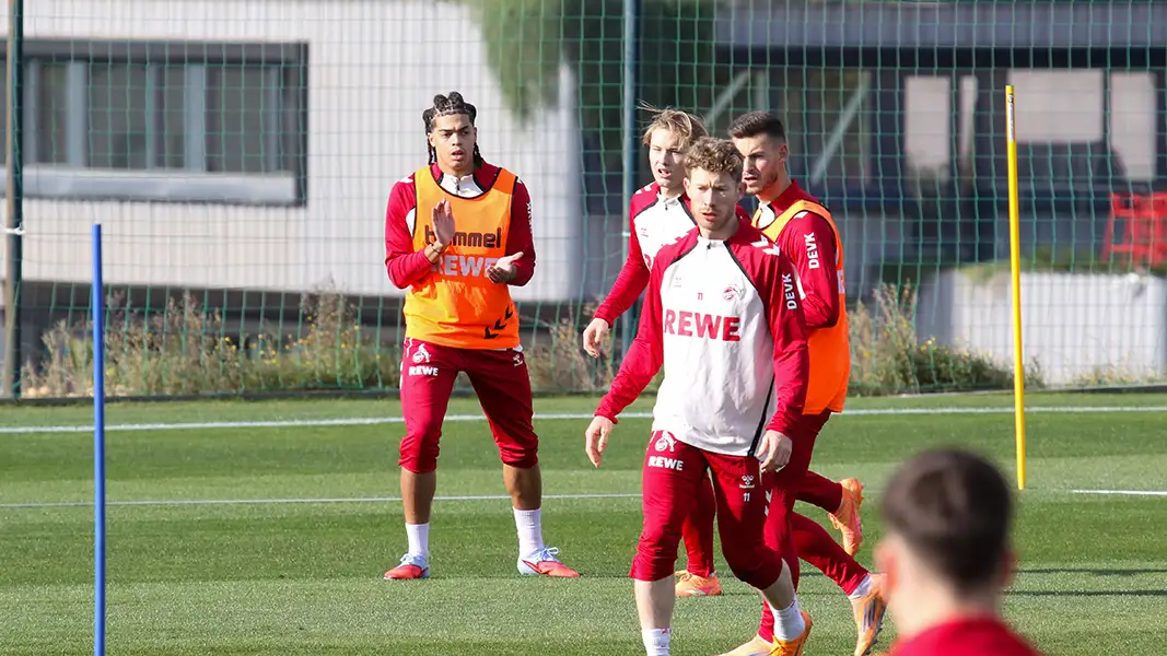 Jahmai Simpson-Pusey bei seiner ersten Trainingseinheit. (Foto: GEISSBLOG)