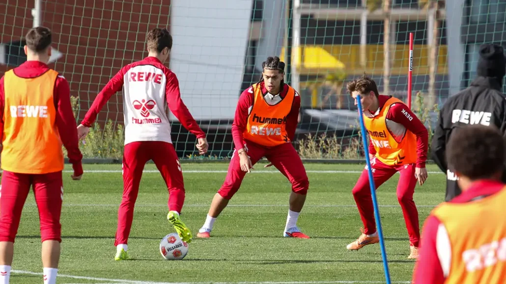 Jahmai Simpson-Pusey bei seiner ersten Trainingseinheit. (Foto: GEISSBLOG)