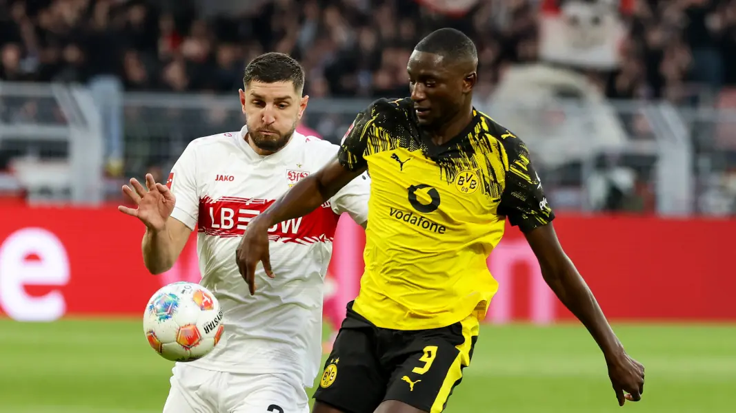 Zwei Ex-Kölner von internationalem Format: Stuttgarts Jeff Chabot und Dortmunds Serhou Guirassy. (Foto: IMAGO / Xinhua)