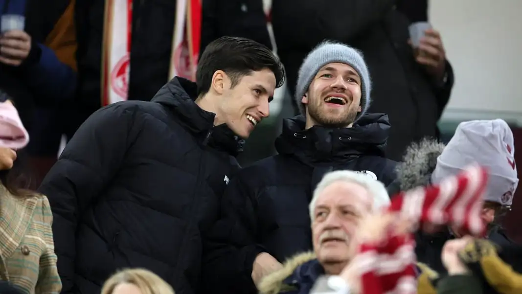 Denis Huseinbasic und Jan Thielmann beim Youth-League-Heimspiel gegen Inter Mailand. (Foto: Bucco)