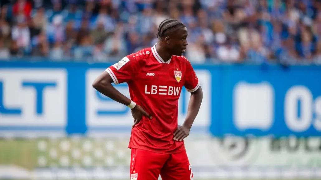 Mansour Ouro-Tagba im Einsatz für den VfB Stuttgart. (Foto: IMAGO / Andy Bünning)