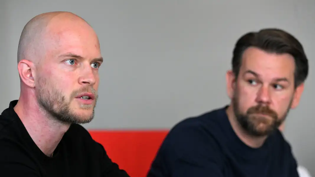 Chefcoach René Wagner und Sportchef Thomas Kessler beim Pressegespräch.