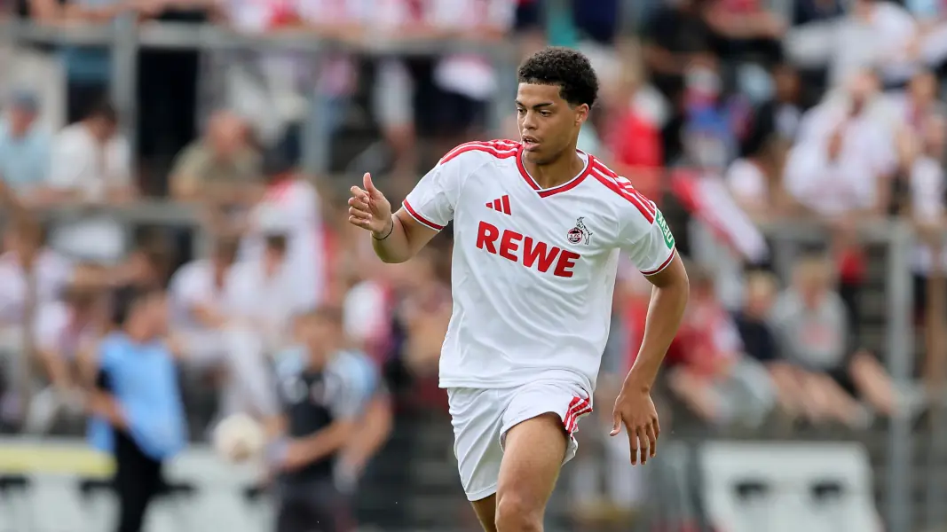 Jahmai Simpson-Pusey und der 1. FC Köln treffen am Donnerstag auf den SV Bergisch Gladbach. (Foto: Bucco)