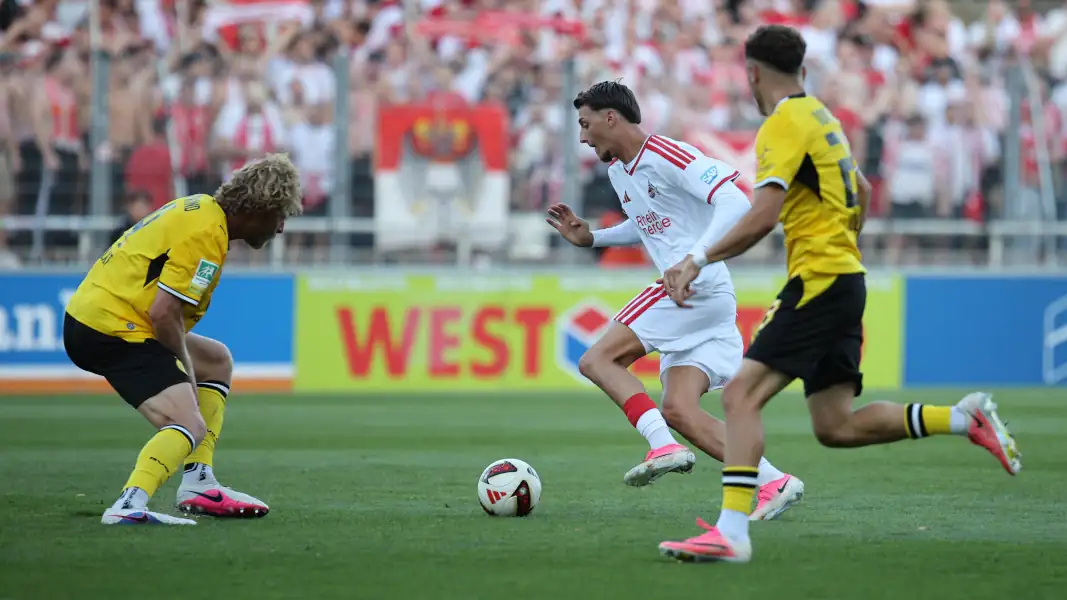 Malek El Mala trifft gegen Borussia Dortmund. (Foto: IMAGO / Maximilian Koch)