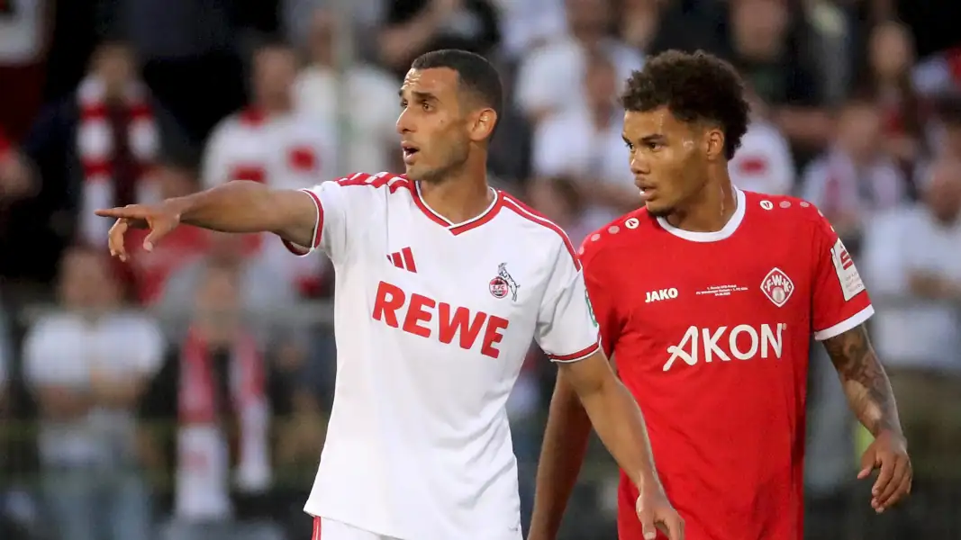 Kaum auf dem Platz, schon Chef: Ellyes Skhiri in Würzburg. (Foto: IMAGO / Frank Scheuring)