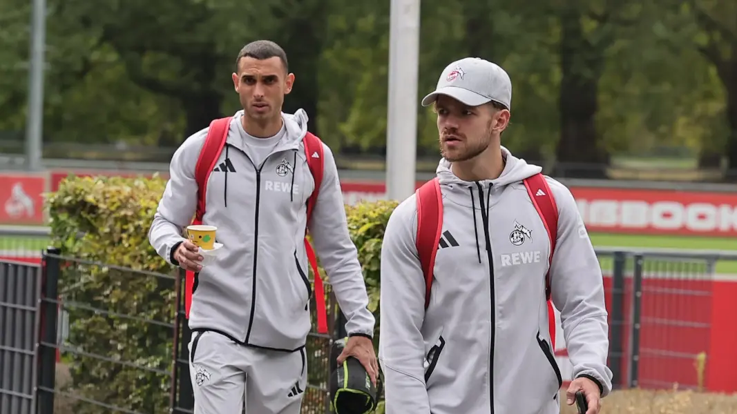 Ellyes Skhiri und Jan Thielmann auf dem Weg zur Abfahrt. (Foto: Bucco)