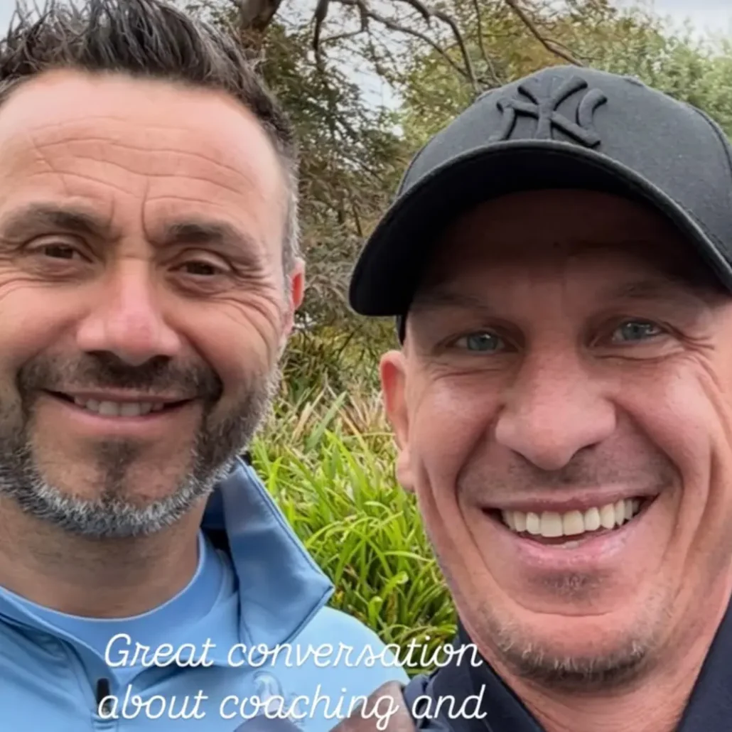 Gerhard Struber mit Tottenham-Coach Roberto De Zerbi. (Foto: Instagram.com/gerhardstruber)