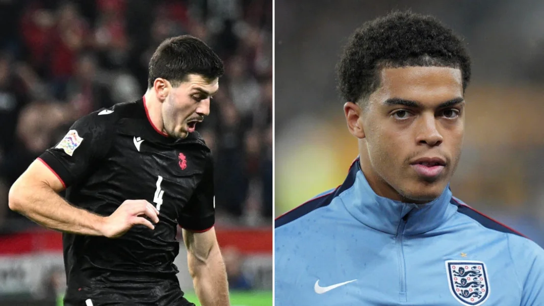 Luka Lochoshvili war bei Georgien ein Dauerbrenner, Jahmai Simpson-Pusey debütierte bei Englands U21. (Fotos: IMAGO / ABACAPRESS, IMAGO / Action Plus)
