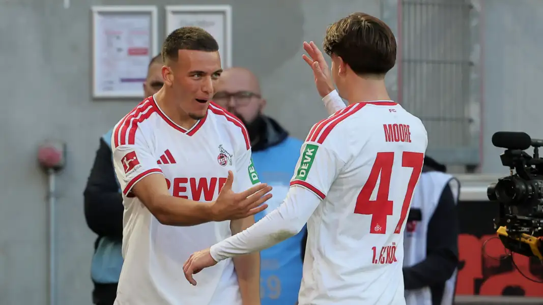 Said El Mala und Mikey Moore jubeln gegen Gladbach. (Foto: Bucco)