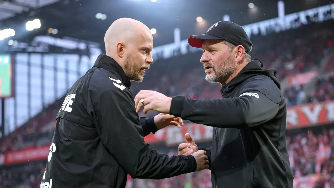 Vergangene Saison standen sich René Wagner, noch als Co-Trainer, und Steffen Baumgart mit dem 1. FC Köln und Union Berlin gegenüber. (Foto: IMAGO / Maximilian Koch)